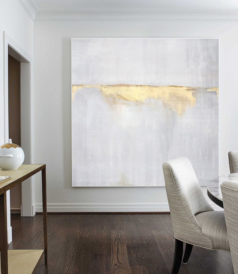 Large Abstract Painting On Canvas,Beige Painting Gold Painting Abstract Painting,Sunrise Landscape Painting,Ocean Art,Wall Art Office Decor image 5