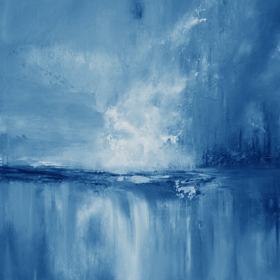 Large Wall Art Light Blue Sky Oil Painting large Original Sea