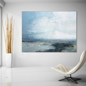 Marine Landscape Painting,Large Sky And Ocean Painting,Original Sky And Sea Canvas Painting,Sky Landscape Painting,Large Wall Sea Painting image 5