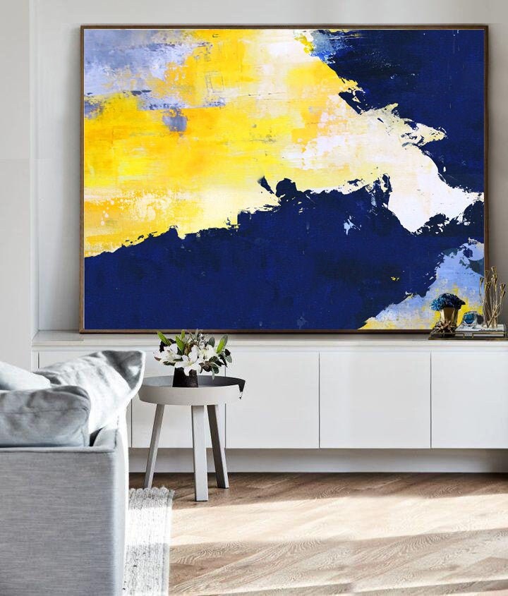 Original Yellow Abstract PaintingAbstract Art Canvas Etsy