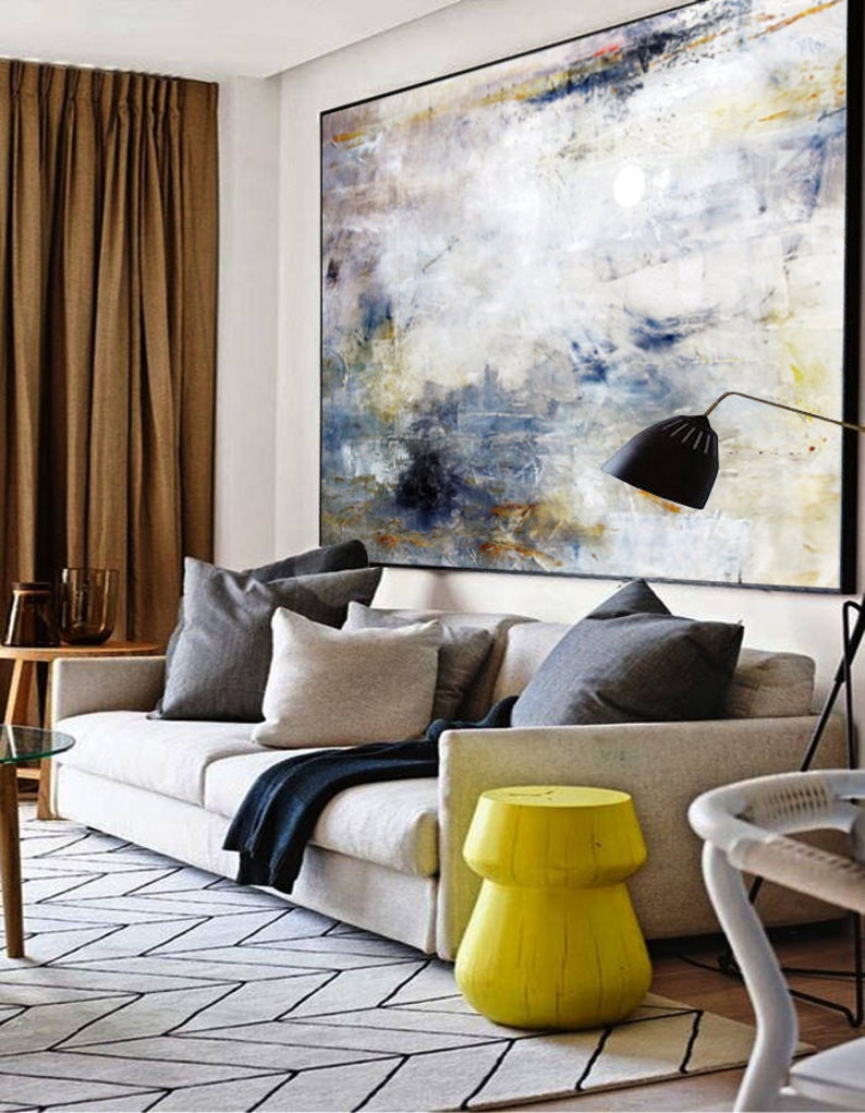 Large White Cloud Abstract Painting Abstract Art Oil Painting Original Sky Abstract Oil Painting On Canvas Large Canvas Art Living Room Art