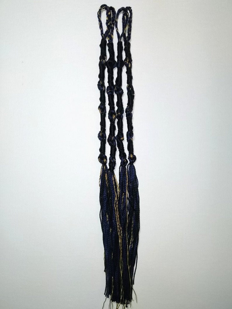 Hebrew Tassels Handmade Navy Blue & Black w/ Gold Accent Etsy
