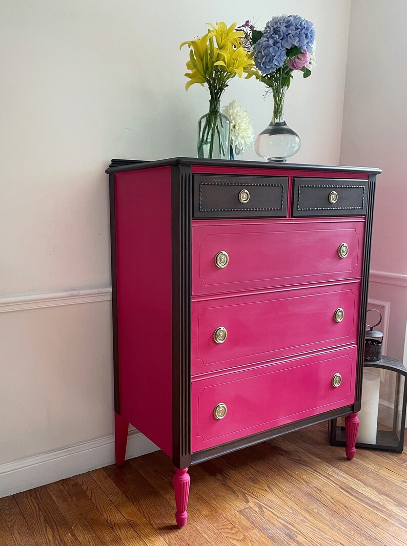 Barbie Pink Dresser Vintage Bedroom Furniture High Boy Etsy