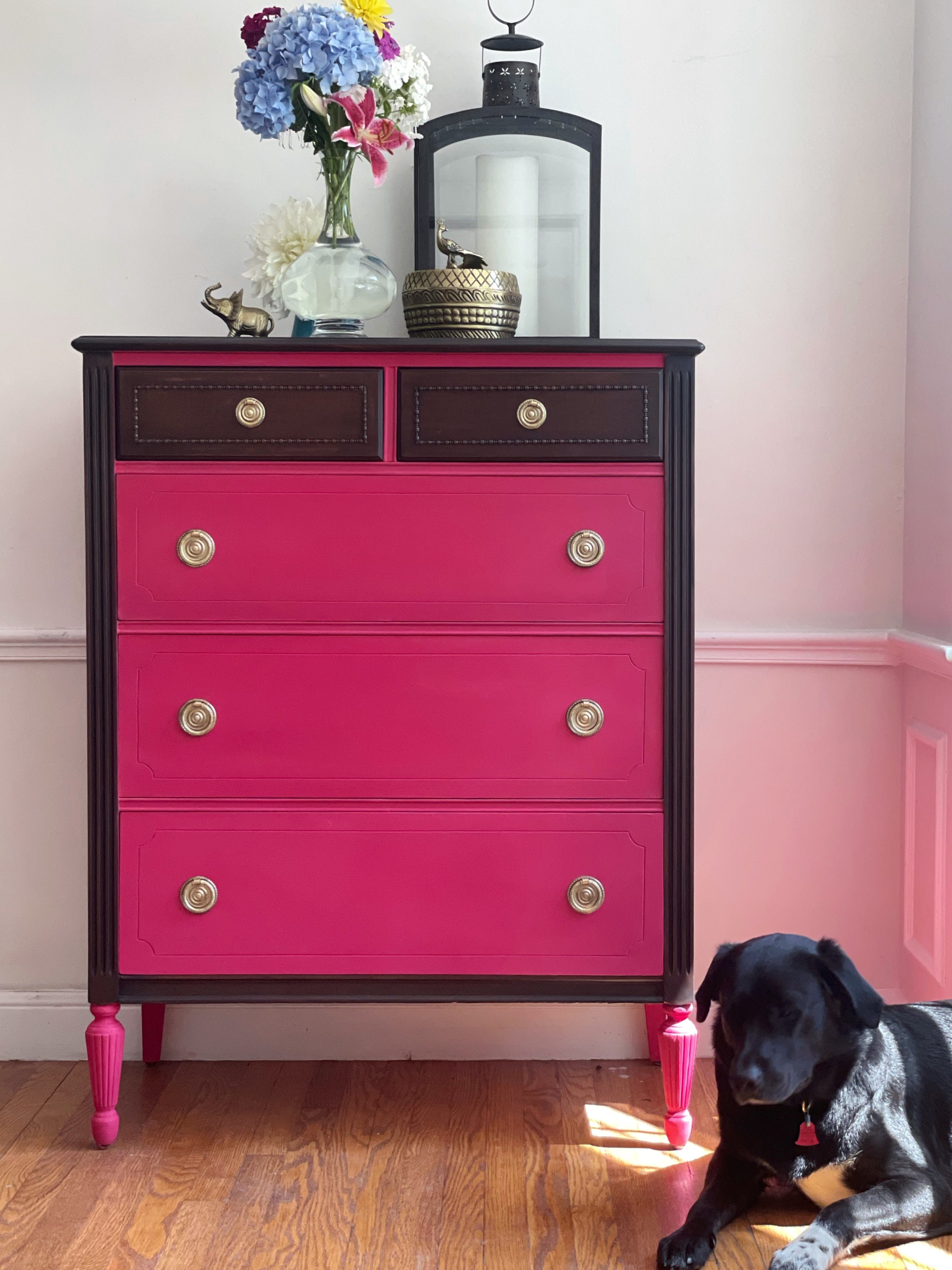 Black and pink on sale dresser
