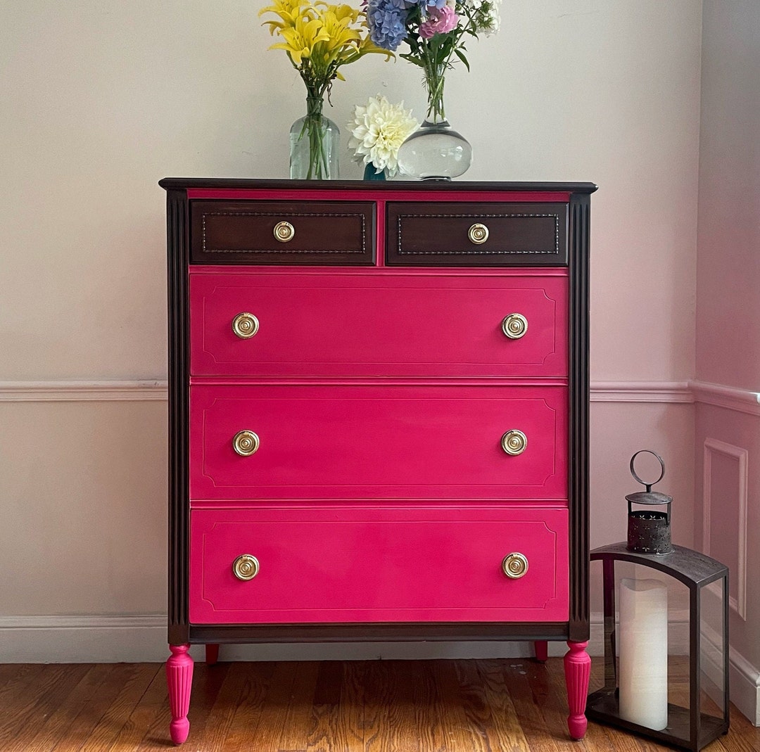 Barbie Pink Dresser Vintage Bedroom Furniture High Boy Etsy