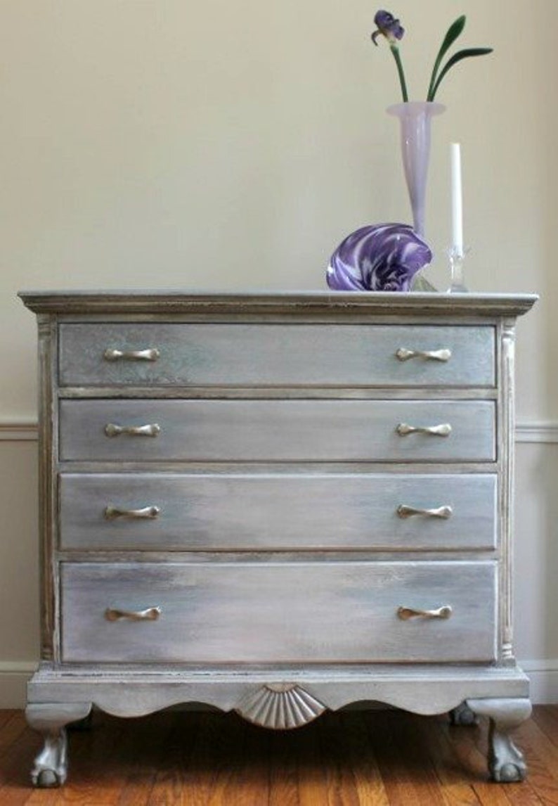 Hand Painted Dresser Claw Foot Dresser Hand Painted In Gray Chest