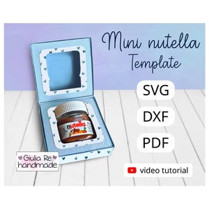 Nutella box SVG, scatola in cartoncino,  Video Tutorial incluso.