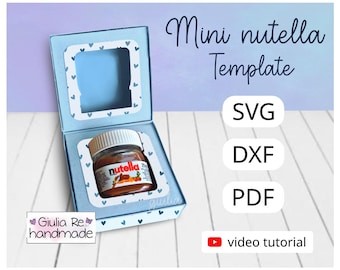 ヌテラ ボックス SVG、段ボール箱、ビデオ チュートリアルが含まれています。