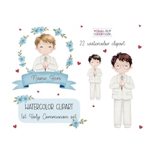 Première communion PNG, Clipart aquarelle, 300 DPI