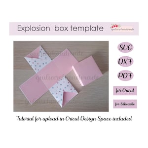Explosionsbox, SVG-Box, Karton, Foto-Tutorial für Cricut Design Space inklusive.