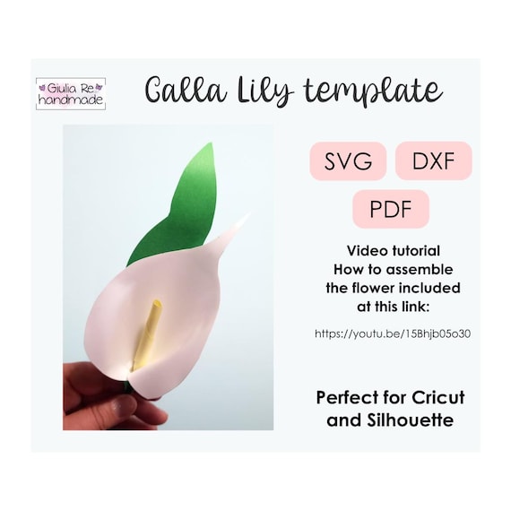 Cricut Fiori di carta, Calla Lily, fiori art, fiori di feltro, fiori di stoffa, svg, pdf