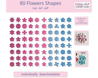 80 flower svg, digital download, Cricut, Silhouette, printable paper, 300 dpi A4 PDF.