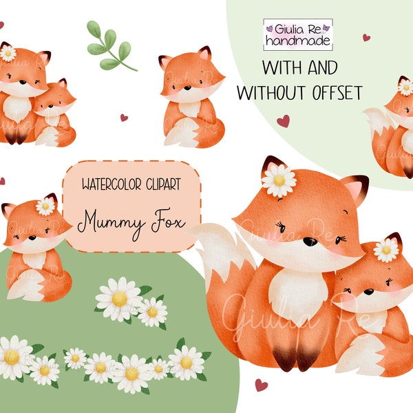 Fox Watercolor, Sublimazione, Fox clipart, immagine jpg 300 dpi