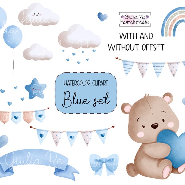 Baby shower boy, Sublimazione, watercolor clipart, immagine jpg 300 dpi