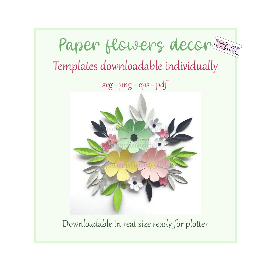 Paper Flower Svg, Flower Svg, Digital Download, Digital Paper Svg, Pdf