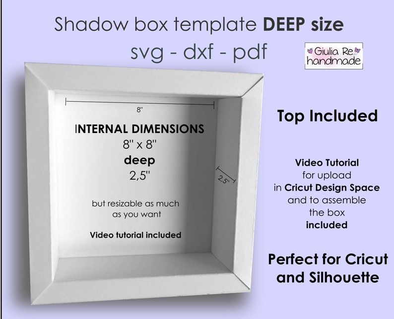 shadow box svg, template, svg files for cricut and silhouette, DEEP Size video tutorial for upload in Design Space included image 1