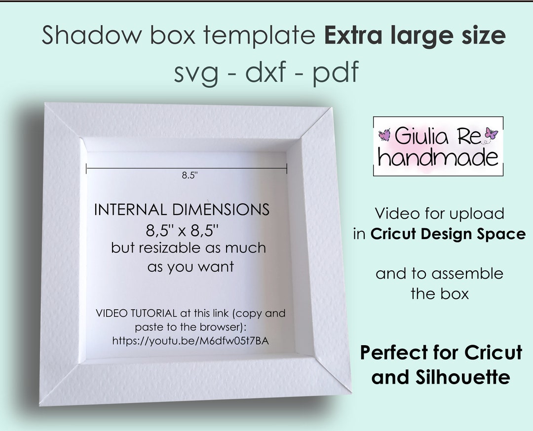 Shadow Box Frame 9x9 Inch SVG Template With and Without Scoring