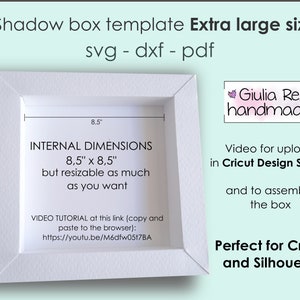 shadow box svg, template, svg files for cricut and silhouette, Extra Large Size tutorial for upload in Design Space included