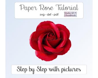 Flower svg, digital download, tutorial included, cricut, silhouette, hand cut, printable paper, 300 dpi A4 PDF and jpg.