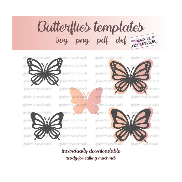 Farfalle fustellate, farfalle di Natale, farfalle di stoffa, PNG, DXF, PDF, perfette per Cricut e Silhouette, 300 dpi