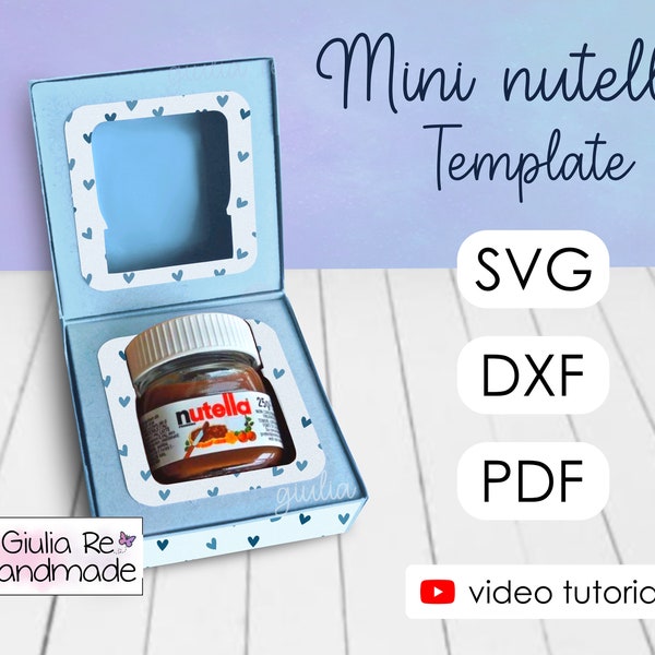 Nutella box SVG, scatola in cartoncino,  Video Tutorial incluso.