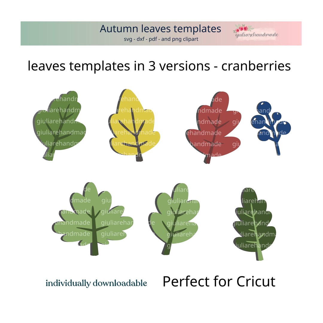 Fall Svg, Autumn Svg, Svg Files for Cricut, 6 Beautifull Autumn Leaves ...