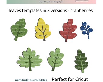 Fall svg, Autumn svg, svg files for cricut, 6 beautifull autumn leaves templates SVG ready for Cricut and Silhouette.