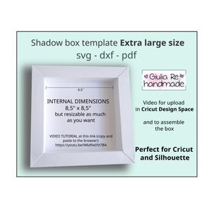 Shadow box Extra Large Size cornice in cartoncino, Tutorial fotografico per Cricut Design Space incluso