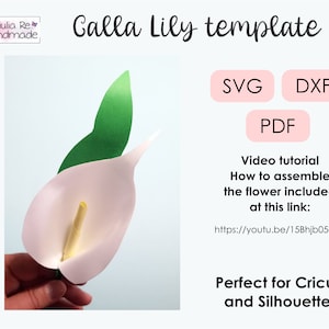 Calla Lily flower, svg files for Cricut, paper flower svg, digital download, digital paper Svg, image 5