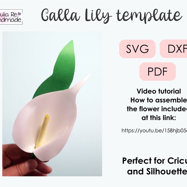 Calla Lily flower, svg files for Cricut, paper flower svg, digital download, digital paper Svg,