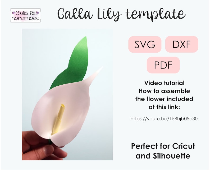 Calla Lily flower, svg files for Cricut, paper flower svg, digital download, digital paper Svg, image 5