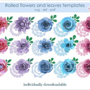 Rolled flower svg, svg files for cricut, digital download, digital paper Svg, Pdf