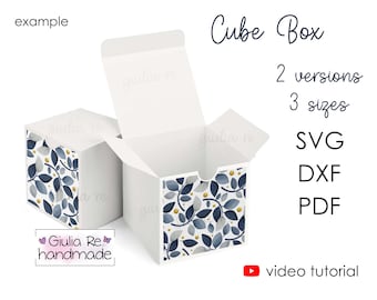 Cube box svg, gift box, jewelry box, svg for Cricut and Silhouette high resolution, video tutorial included