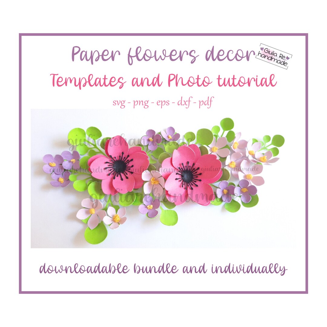 Paper Flower Svg, Flower Svg, Digital Download, Digital Paper Svg, Pdf