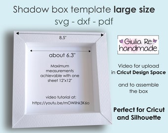 Shadow box Large Size cornice in cartoncino, Tutorial fotografico per Cricut Design Space incluso