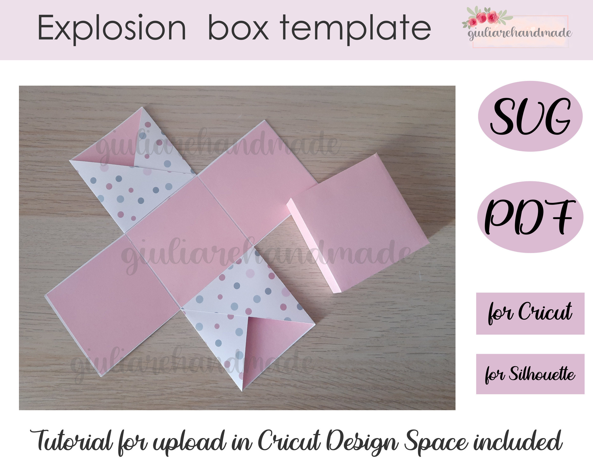 Explosion box box svg template svg files for cricut and Etsy
