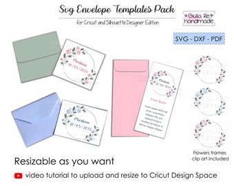 Buste inviti, file svg, buste partecipazioni, Video tutorial per caricare i file sul Cricut Design Space e ridimensionare le buste