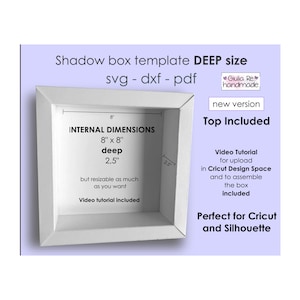 Shadow box cornice in cartoncino, Video Tutorial per Cricut Design Space incluso - Misura Profonda