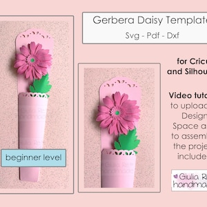 Fiori di carta, Gerbera Daisy, fiori di feltro, fiori di stoffa, pdf, dxf,