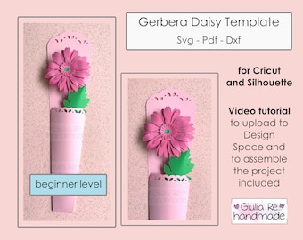 Gerbera Daisy, paper flower svg, digital download, digital paper Svg, DXF, Pdf,