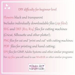 Fleurs en papier, fleurs d'art, fleurs en feutre, fleurs en tissu, 15 modèles imprimables, svg, pdf, jpg 300 dpi image 7