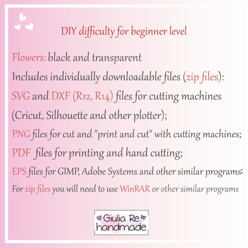 Fleurs en papier, fleurs d'art, fleurs en feutre, fleurs en tissu, 15 modèles imprimables, svg, pdf, jpg 300 dpi image 7