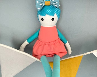 Handmade big rag doll, a cloth doll for babies and toddlers, pick our heirloom doll as a perfect birthday gift for girls