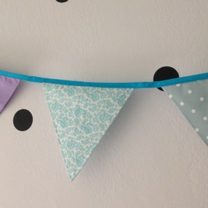 Linen flag decoration for baby room, fabric bunting flag wall banner pennant, garland for a nursery room or a party baby shower decoration image 4