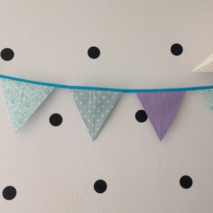 Linen flag decoration for baby room, fabric bunting flag wall banner pennant, garland for a nursery room or a party baby shower decoration image 6