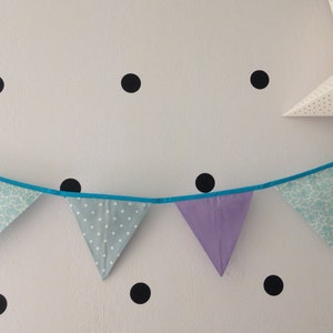 Linen flag decoration for baby room, fabric bunting flag wall banner pennant, garland for a nursery room or a party baby shower decoration image 5