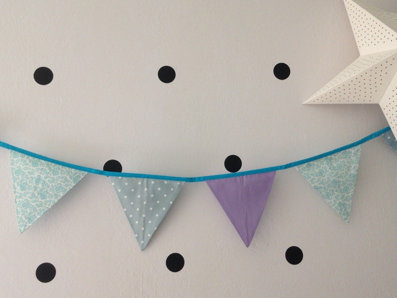 Linen flag decoration for baby room, fabric bunting flag wall banner pennant, garland for a nursery room or a party baby shower decoration image 5