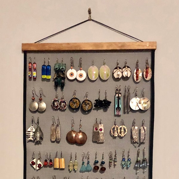 Original Earring Organizer designed by SUSAN and now you can choose a new OPTION with hooks to hang necklaces.