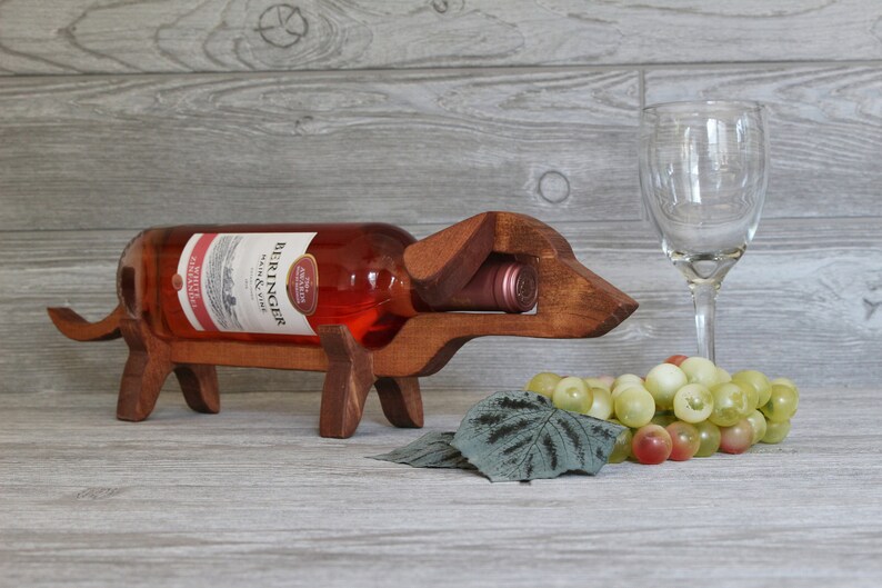 Wooden dachshund alcoholder wine holder wine rack and alcohol Etsy