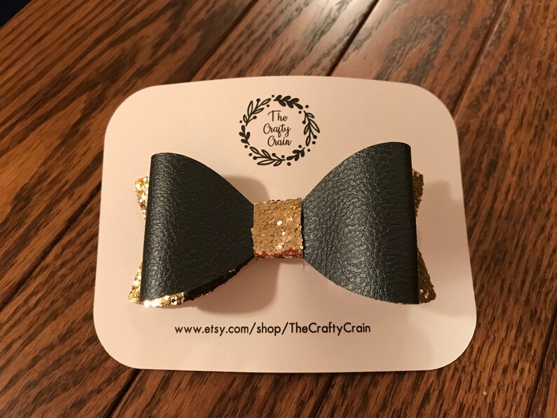 Faux Leather Hair Bows